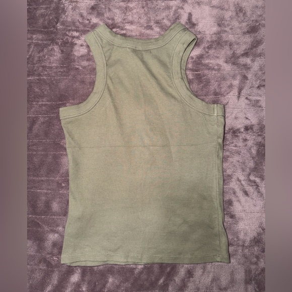 Olive Ribbed Racerback Tank - Picture 3 of 3